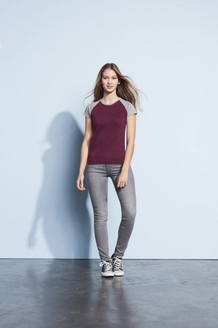 Футболка женская Milky 150, белая с красным