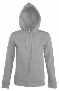 Толстовка женская на молнии с капюшоном Seven Women, серый меланж Толстовка женская на молнии с капюшоном Seven Women, серый меланж