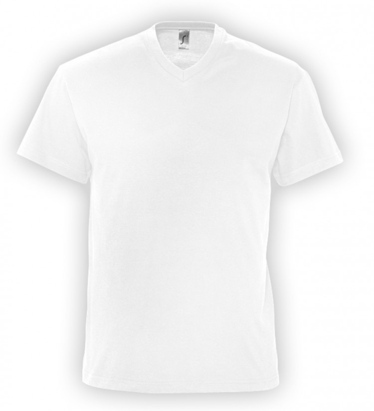 Футболка мужская с V-образным вырезом Victory 150, белая Футболка мужская с V-образным вырезом Victory 150, белая