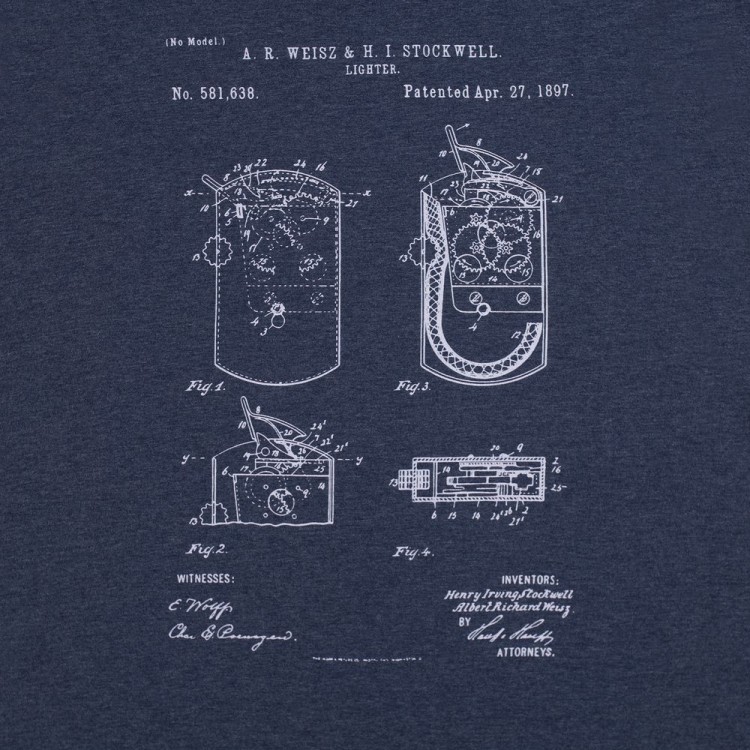 Футболка приталенная Old Patents. Lighter, синий меланж Футболка приталенная Old Patents. Lighter, синий меланж