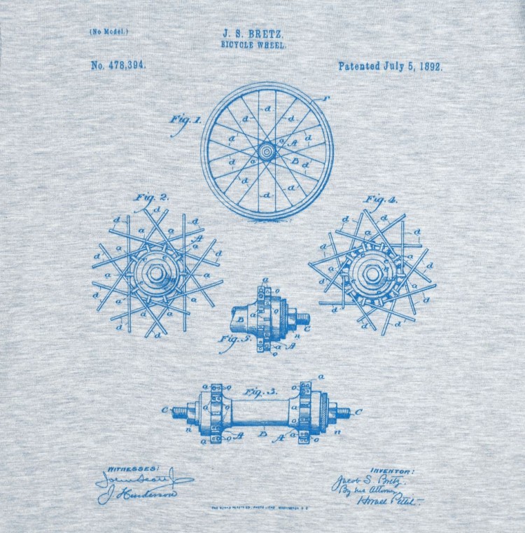 Футболка приталенная Old Patents. Wheel, голубой меланж Футболка приталенная Old Patents. Wheel, голубой меланж