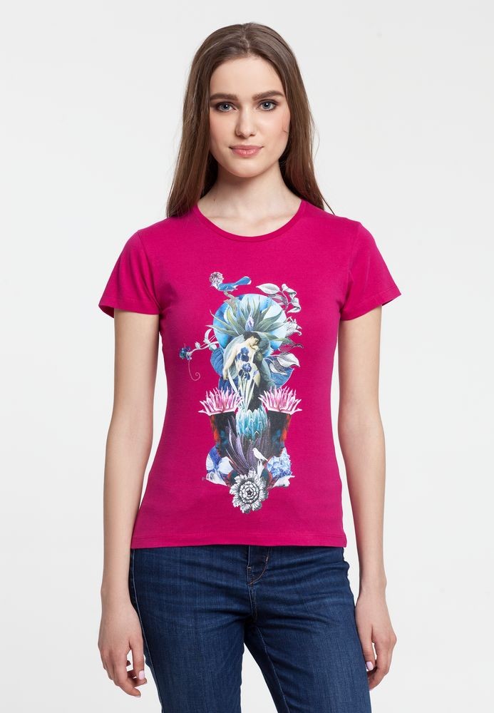 Футболка женская Beauty Sleep, ярко-розовая (фуксия) Футболка женская Beauty Sleep, ярко-розовая (фуксия)