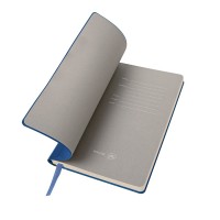 Бизнес-блокнот FUNKY, 130*210 мм, синий, серый форзац, мягкая обложка, блок-линейка
