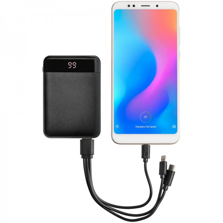 Внешний аккумулятор Uniscend Full Feel 10000 мАч с индикатором, черный