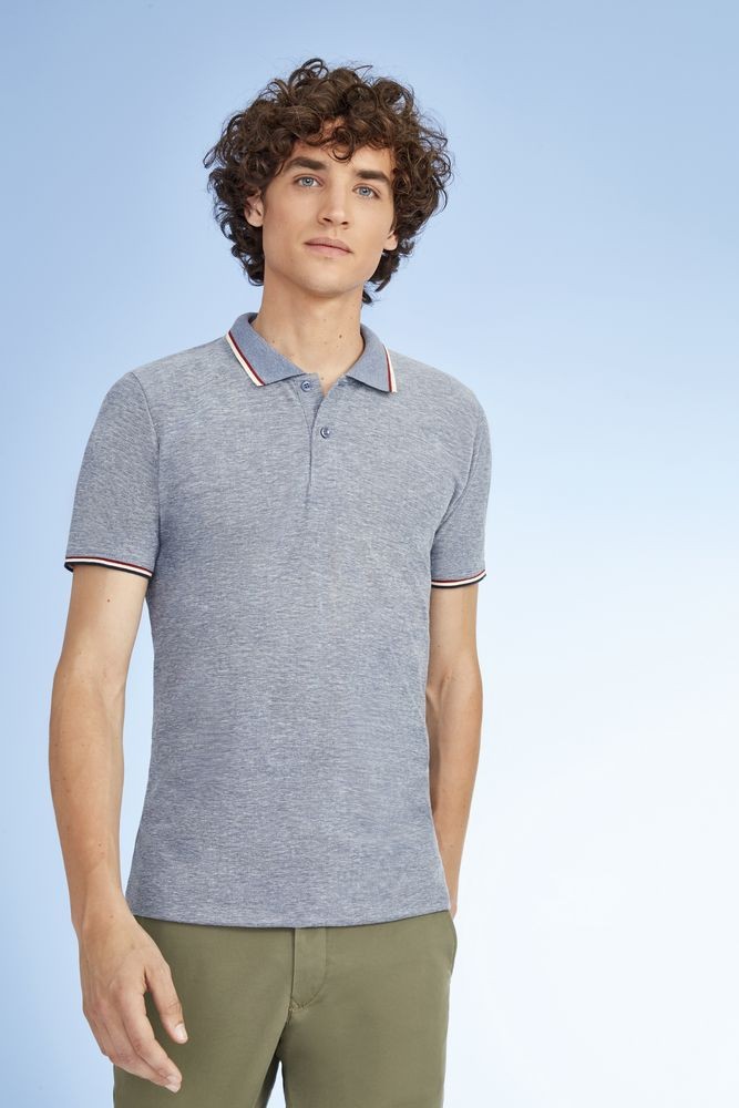 Рубашка поло мужская Paname Men, черный меланж Рубашка поло мужская Paname Men, черный меланж