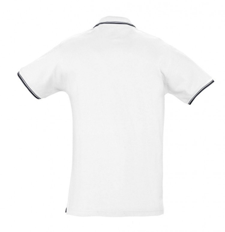 Рубашка поло мужская с контрастной отделкой Practice 270, белый/темно-синий Рубашка поло мужская с контрастной отделкой Practice 270, белый/темно-синий