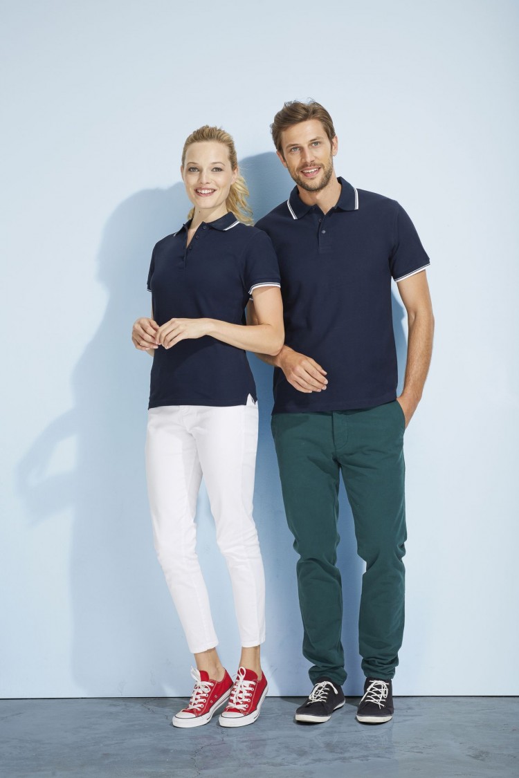 Рубашка поло мужская с контрастной отделкой Practice 270, темно-синий/белый Рубашка поло мужская с контрастной отделкой Practice 270, темно-синий/белый