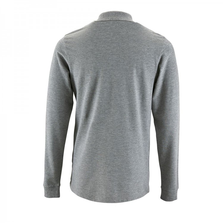 Рубашка поло мужская с длинным рукавом Perfect LSL Men, серый меланж Рубашка поло мужская с длинным рукавом Perfect LSL Men, серый меланж