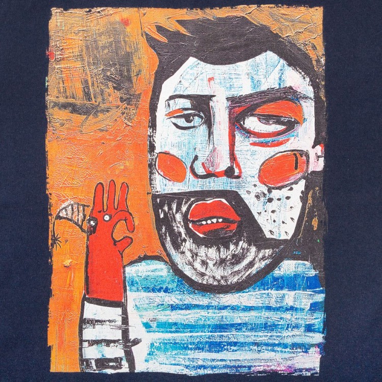 Футболка «У матросов нет вопросов», кобальт (темно-синяя) Футболка «У матросов нет вопросов», кобальт (темно-синяя)