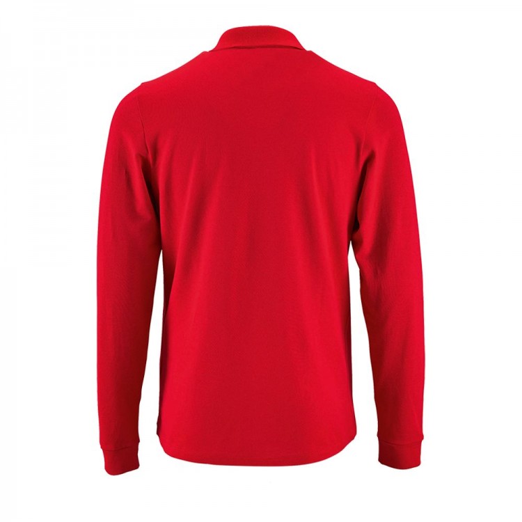 Рубашка поло мужская с длинным рукавом Perfect LSL Men, красная Рубашка поло мужская с длинным рукавом Perfect LSL Men, красная