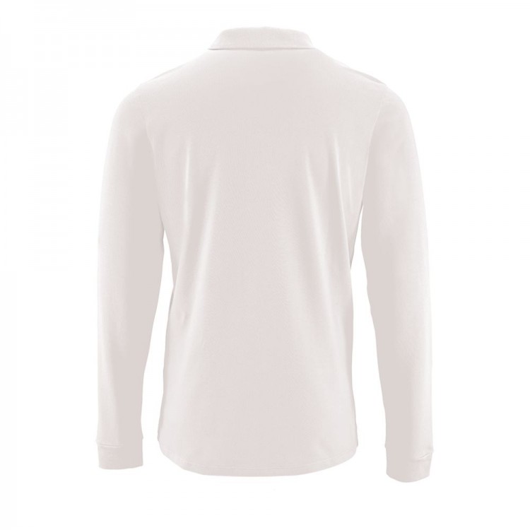 Рубашка поло мужская с длинным рукавом Perfect LSL Men, белая Рубашка поло мужская с длинным рукавом Perfect LSL Men, белая