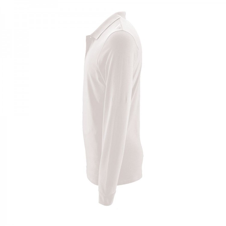 Рубашка поло мужская с длинным рукавом Perfect LSL Men, белая Рубашка поло мужская с длинным рукавом Perfect LSL Men, белая