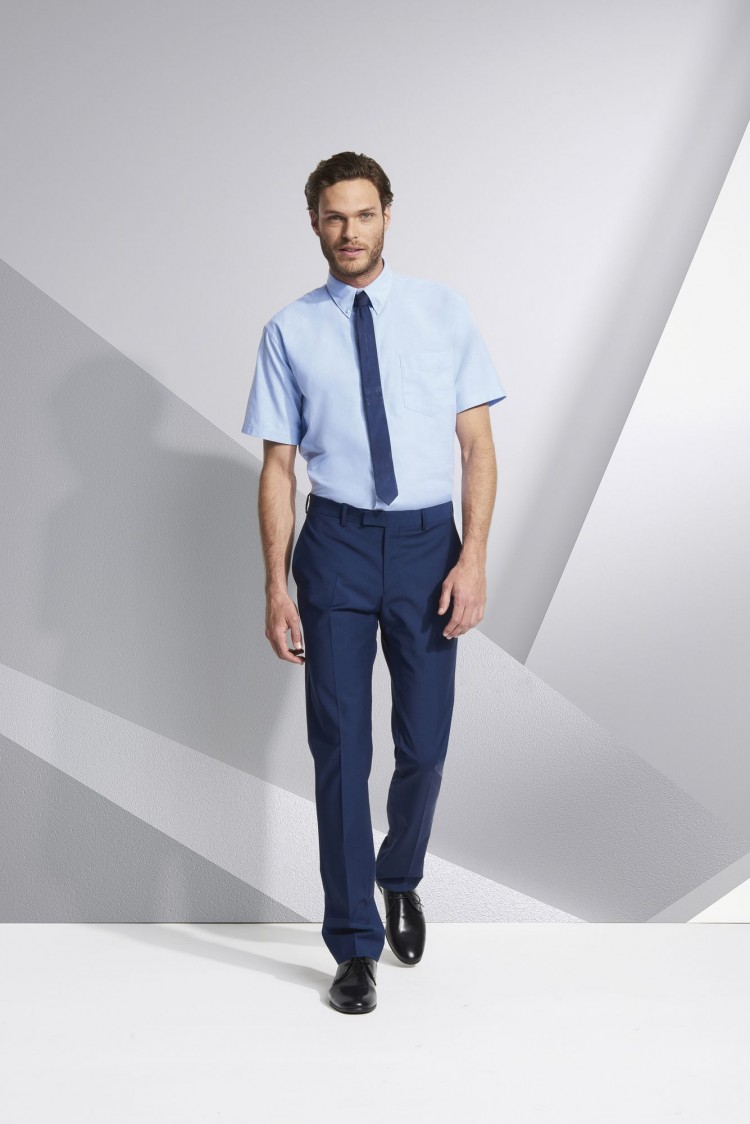 Рубашка мужская с коротким рукавом Brisbane, черная Рубашка мужская с коротким рукавом Brisbane, черная