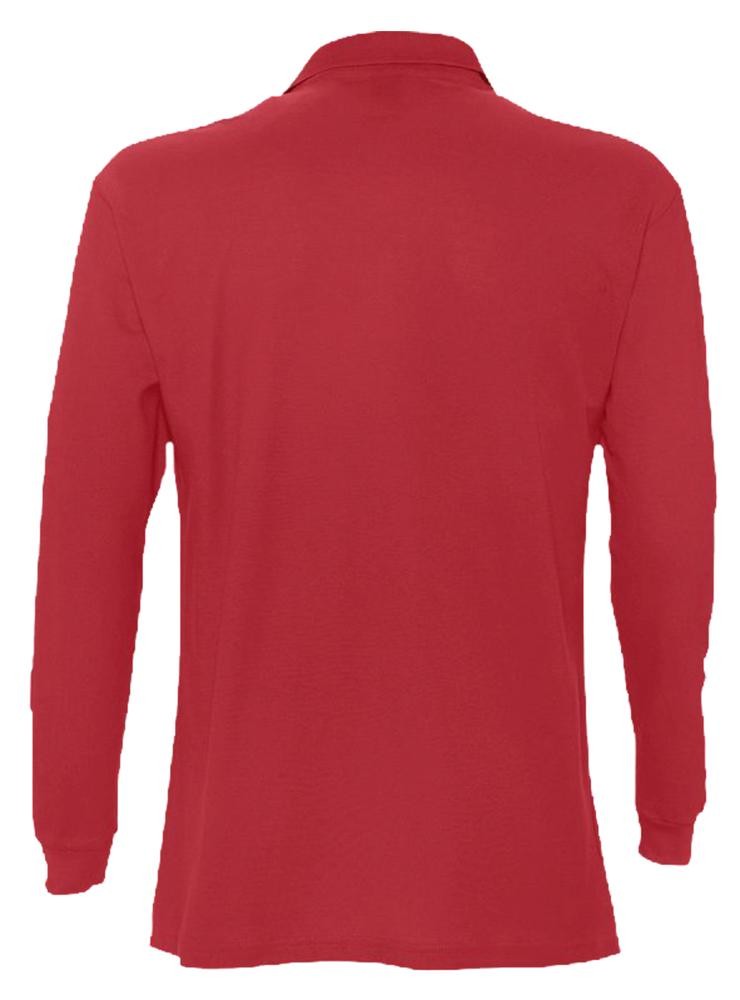 Рубашка поло мужская с длинным рукавом Star 170, красная Рубашка поло мужская с длинным рукавом Star 170, красная