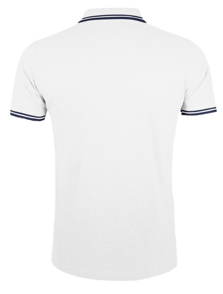 Рубашка поло мужская Pasadena Men 200 с контрастной отделкой, белая с синим Рубашка поло мужская Pasadena Men 200 с контрастной отделкой, белая с синим