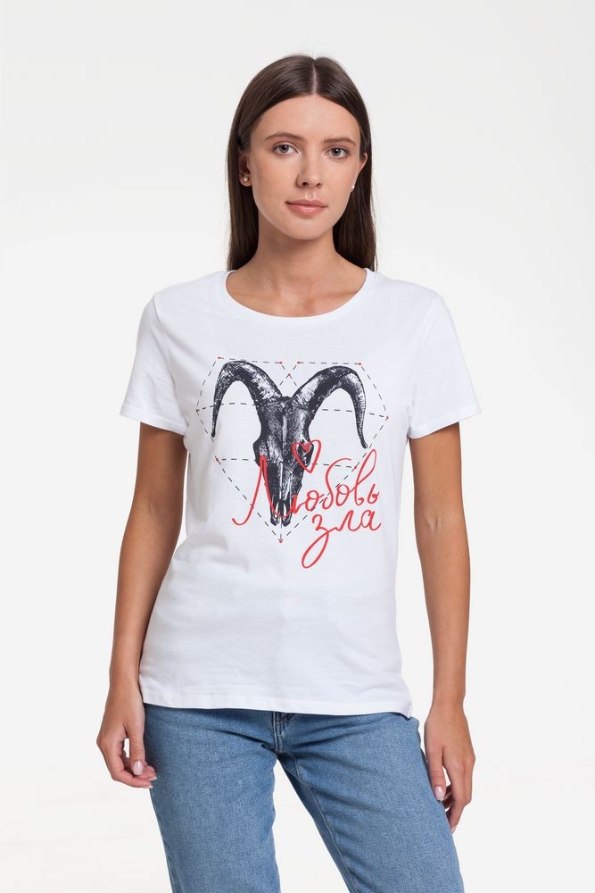 Футболка женская «Любовь зла», белая Футболка женская «Любовь зла», белая