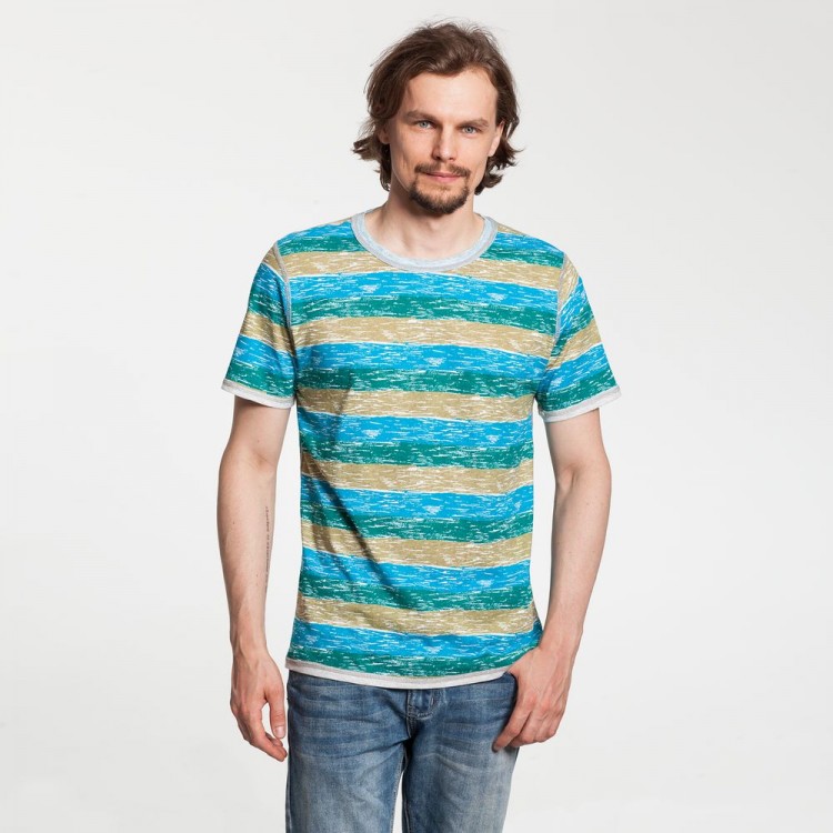 Футболка мужская Rayet двусторонняя, голубая с зеленым Футболка мужская Rayet двусторонняя, голубая с зеленым