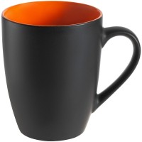 Кружка Bright Tulip, матовая, черная с оранжевым Кружка Bright Tulip, матовая, черная с оранжевым