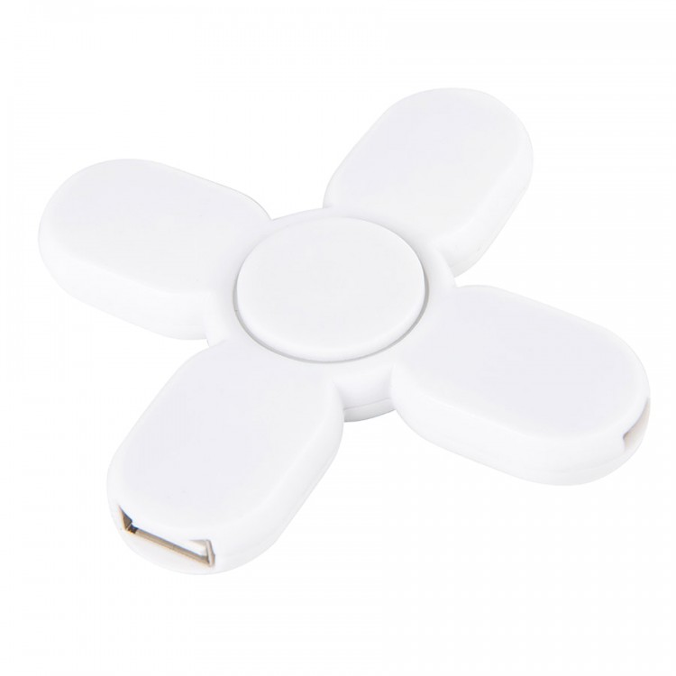 USB-разветвитель SPINNER, 3 порта, белый, 8,8х8,8х1,2см, пластик