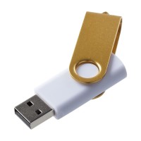 Флешка Twist Color, белая с желтым, 16 Гб Флешка Twist Color, белая с желтым, 16 Гб