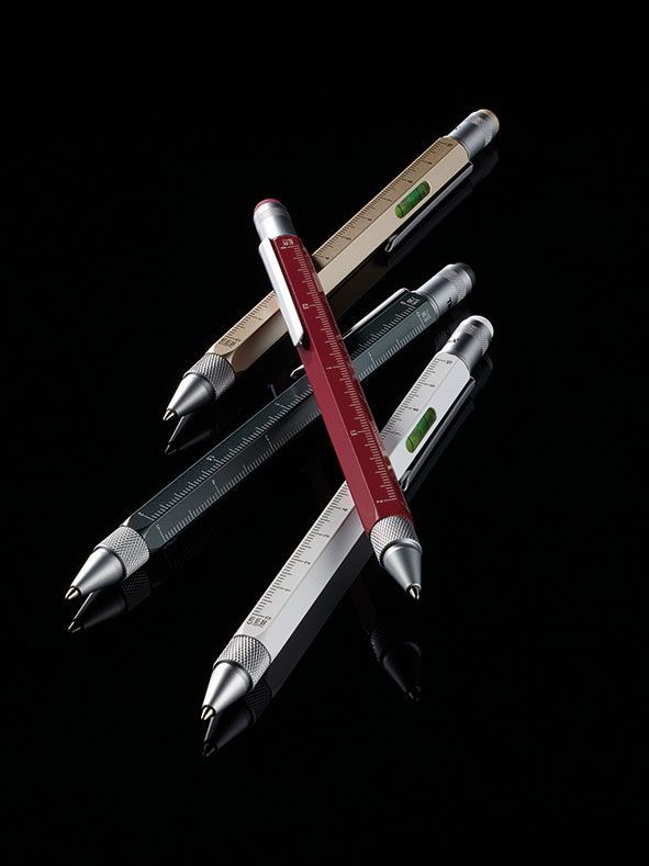 Ручка шариковая Construction, мультиинструмент, черная Ручка шариковая Construction, мультиинструмент, черная