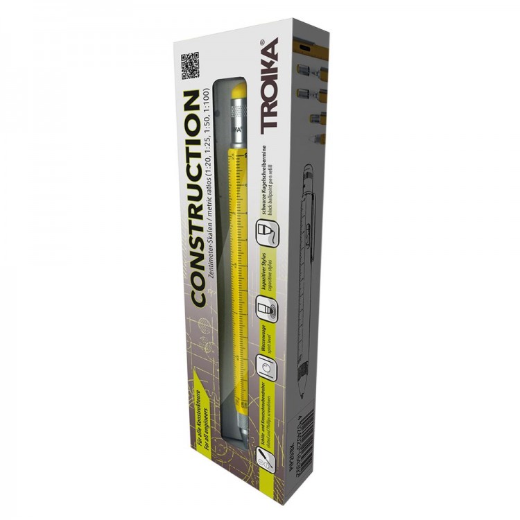 Ручка шариковая Construction, мультиинструмент, черная Ручка шариковая Construction, мультиинструмент, черная