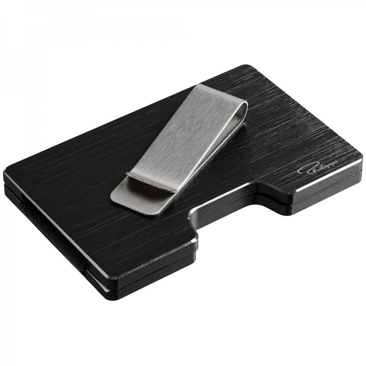 Футляр для карт с зажимом для купюр Cooper, черный Футляр для карт с зажимом для купюр Cooper, черный