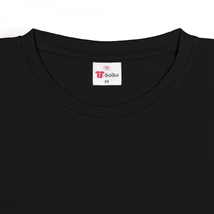 Футболка унисекс T-Bolka 180, черная Футболка унисекс T-Bolka 180, черная