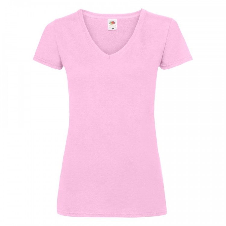 Футболка "Lady-Fit V-Neck T", светло-розовый_XL, 95% х/б, 5% эластан, 210 г/м2