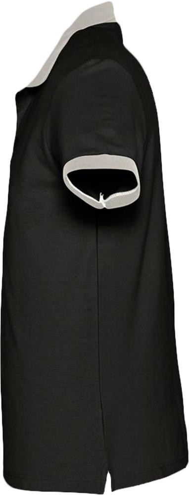 Рубашка поло Prince 190, черная с серым Рубашка поло Prince 190, черная с серым