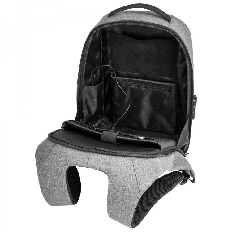 Рюкзак с потайным карманом inGreed, серый