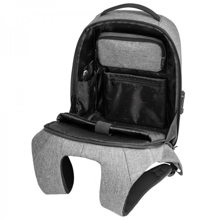 Рюкзак с потайным карманом inGreed, серый