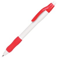 N4, ручка шариковая с грипом, белый/красный, пластик N4, ручка шариковая с грипом, белый/красный, пластик