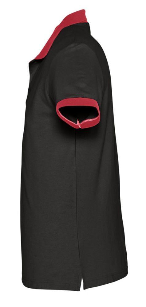 Рубашка поло Prince 190, черная с красным Рубашка поло Prince 190, черная с красным