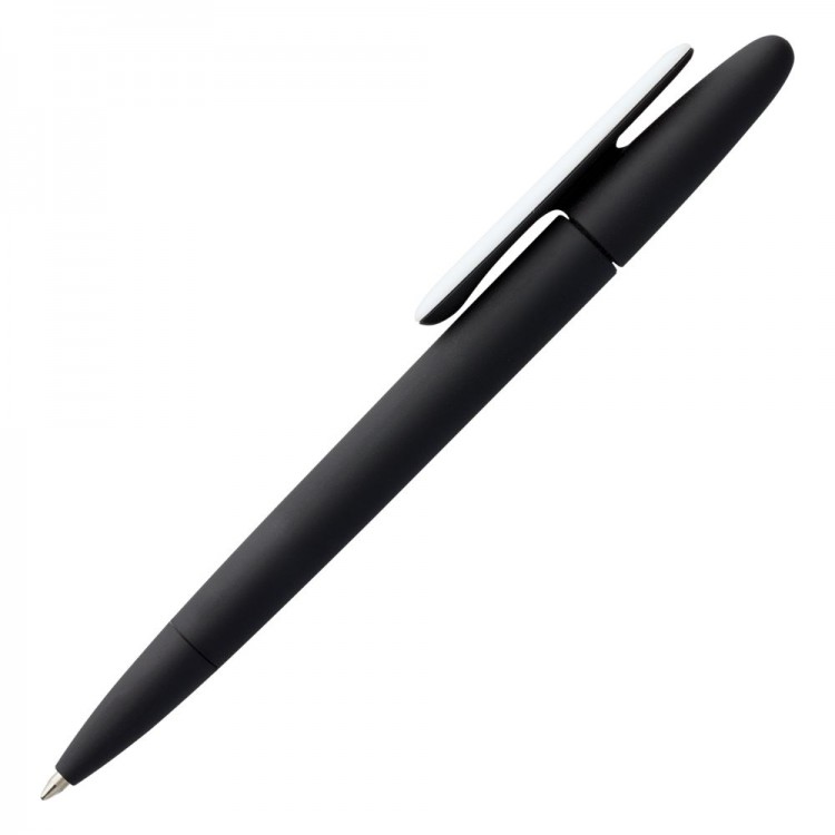 Ручка шариковая Prodir DS5 TRR-P Soft Touch, черная с белым Ручка шариковая Prodir DS5 TRR-P Soft Touch, черная с белым