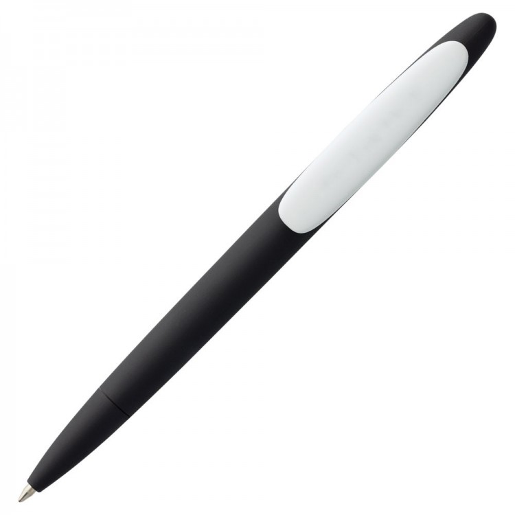 Ручка шариковая Prodir DS5 TRR-P Soft Touch, черная с белым Ручка шариковая Prodir DS5 TRR-P Soft Touch, черная с белым