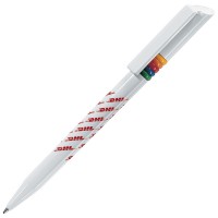 GRIFFE ARCOBALENO, ручка шариковая, белый, разноцветные колечки, пластик GRIFFE ARCOBALENO, ручка шариковая, белый, разноцветные колечки, пластик