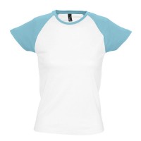 Футболка "Milky", белый с бирюзовым_S, 100% х/б, 150 г/м2