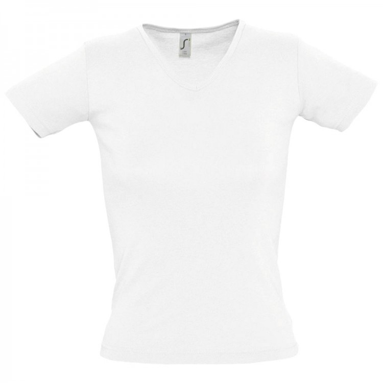 Футболка женская Lady 220 с V-образным вырезом, белая
