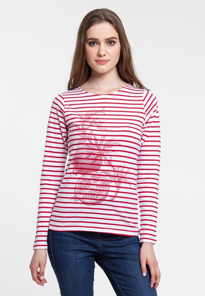 Футболка женская Grand Granat, белая с красным Футболка женская Grand Granat, белая с красным