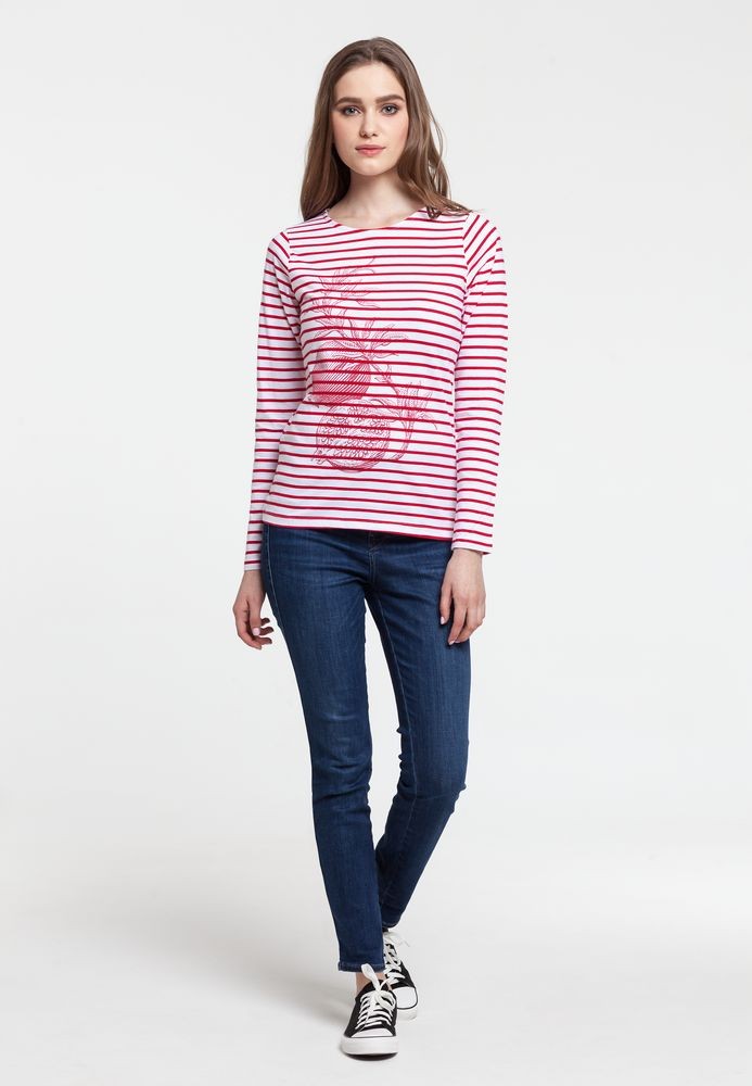 Футболка женская Grand Granat, белая с красным Футболка женская Grand Granat, белая с красным