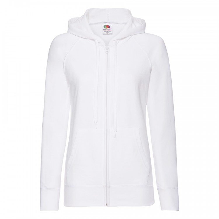 Толстовка без начеса "Ladies Lightweight Hooded Sweat", белый, XS, 80% х/б 20% полиэстер, 240 г/м2