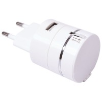 Сетевое зарядное устройство c USB выходом и универсальным кабелем 3-в-1 Сетевое зарядное устройство c USB выходом и универсальным кабелем 3-в-1