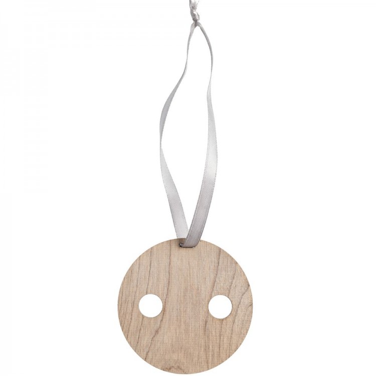Деревянная подвеска Carving, в форме пуговицы Санты Деревянная подвеска Carving, в форме пуговицы Санты