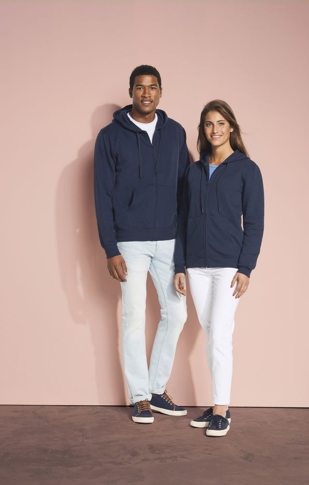 Толстовка мужская на молнии с капюшоном Seven Men, серый меланж Толстовка мужская на молнии с капюшоном Seven Men, серый меланж