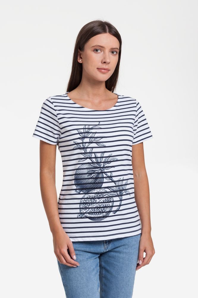 Футболка женская Grand Granat New, белая с синим Футболка женская Grand Granat New, белая с синим