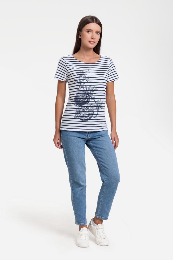 Футболка женская Grand Granat New, белая с синим Футболка женская Grand Granat New, белая с синим